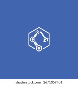 Diseño de Vector plano del icono del logotipo de la automatización de la máquina
