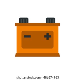 Machine battery icon in flat style isolated on white background. Electric power symbol vector illustration