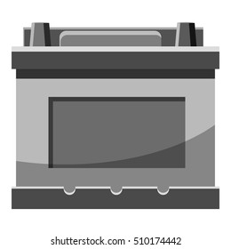 Machine battery icon. Gray monochrome illustration of machine battery vector icon for web
