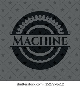 Machine black emblem. Vector Illustration. Detailed.