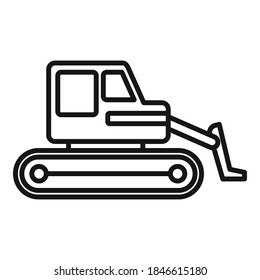 Machine bulldozer icon. Outline machine bulldozer vector icon for web design isolated on white background