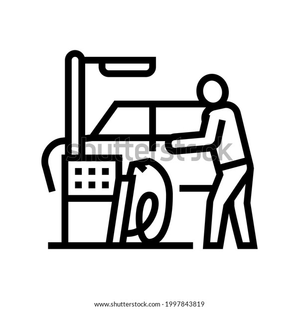 machine for car wash\
line icon vector. machine for car wash sign. isolated contour\
symbol black\
illustration