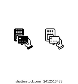 machine card payment icon and illustration - vector