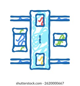 machine for closed boxes doodle icon sketch vector. machine for closed boxes sign. isolated symbol illustration