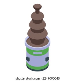 Machine cocoa fondue icon isometric vector. Chocolate fountain. Food sweet
