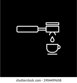 Machine coffe Icon in glyph line style.  simple design for graphics, logos, websites, social media, UI, mobile apps, EPS10
