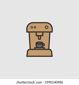 Machine coffe Icon in trendy illustration style