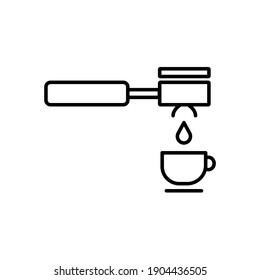 Icono de café de máquina con estilo de línea de moda.  diseño simple para gráficos, logotipos, sitios web, medios sociales, interfaz de usuario, aplicaciones móviles, EPS10
