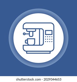 Сoffee machine color line icon. Kitchen equipment. Sign for web page, mobile app, banner. 