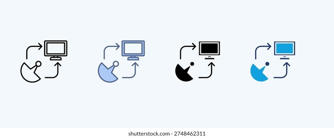 Machine Communication Multiple Icon Illustration Vector