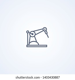 Machine concept industrial welding robotic arm , vector best gray line icon on white background, EPS 10