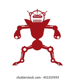 Machine concept represented by robot cartoon icon. Isolated and flat illustration 