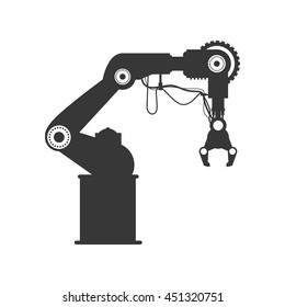Machine concept represented by robot arm icon. Isolated and flat illustration 