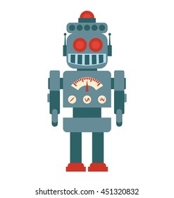 Machine concept represented by robot cartoon icon. Isolated and flat illustration 