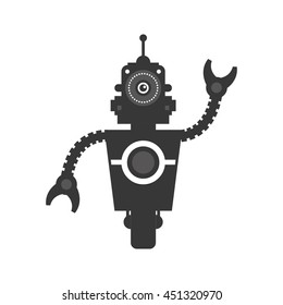 Machine concept represented by robot cartoon icon. Isolated and flat illustration 