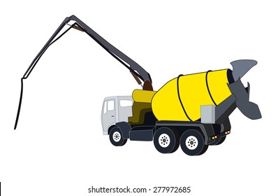 Machine Concrete Pump. Vector Illustration. EPS10.