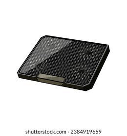 machine cooling pad cartoon. equipment cool, computer business, office digital machine cooling pad sign. isolated symbol vector illustration
