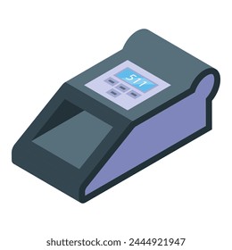 Machine currency detector icon isometric vector. Money cash. Finance bank