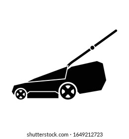 Maschine zum Schneiden des Rasens. Rasenmäher-Symbol. Vektorillustration