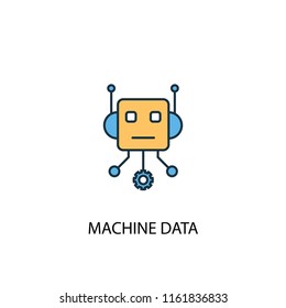 Machine Data concept 2 colored line icon. Simple yellow and blue element illustration. Machine Data concept outline symbol design from big data set