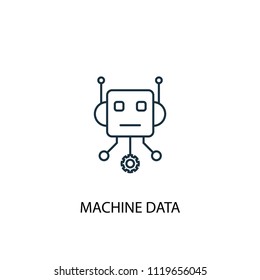 Machine Data concept line icon. Simple element illustration. Machine Data concept outline symbol design from Big data, database set. Can be used for web and mobile UI/UX