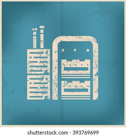 Machine design on old background,vector
