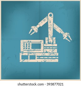 Machine design on old background,vector
