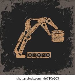 Machine design on old background,vector