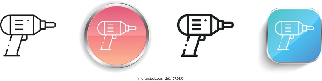 machine drill icon. Thin Linear, Regular and Button Style Design Isolated On White Background