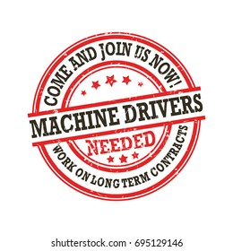  Machine drivers needed, come and join us now, Work on long term contract -  Job advertising / Job offer - Grunge label. Print colors used