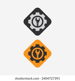 símbolo de diseño de logotipos de motores de máquinas y equipos pesados símbolo de la ilustración del vector