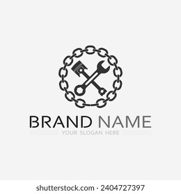 Maschinenmotor und schwere Geräte - Logos Design - Symbol - Vektorgrafik