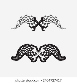 Maschinenmotor und schwere Geräte - Logos Design - Symbol - Vektorgrafik