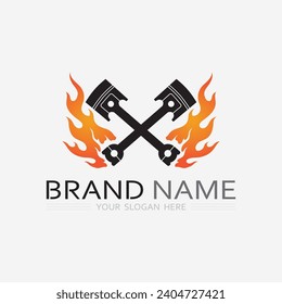 símbolo de diseño de logotipos de motores de máquinas y equipos pesados símbolo de la ilustración del vector
