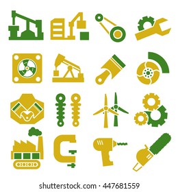 machine, engine icon set
