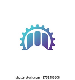 machine engine symbol gear wheel logo 