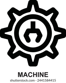 machine, engineering, manufacturing, machinery, machining, engine expanded outline style icon for web mobile app presentation printing