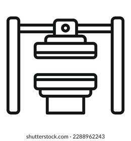 Machine equipment icon outline vector. Press factory. Process research