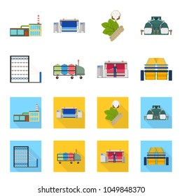 Machine, equipment, spinning, and other web icon in cartoon,flat style., Appliances, inventory, textiles icons in set collection.