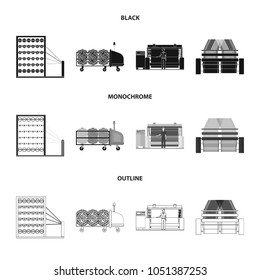 Machine, equipment, spinning, and other web icon in black,monochrome,outline style., Appliances, inventory, textiles icons in set collection.