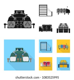 Machine, equipment, spinning, and other web icon in black, flat style., Appliances, inventory, textiles icons in set collection.