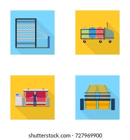 Machine, equipment, spinning, and other web icon in flat style., Appliances, inventory, textiles icons in set collection.