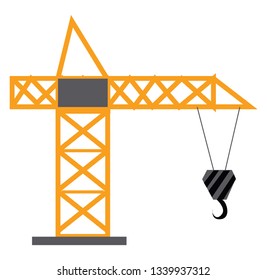 A machine equipped rope and sheaves used to lift and lower materials and to move vector color drawing or illustration 
