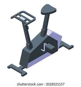 Icono de la bicicleta estática. Isométrico del icono vectorial de la bicicleta de ejercicio de máquina para el diseño web aislado en fondo blanco