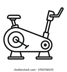 Machine exercise bike icon. Outline Machine exercise bike vector icon for web design isolated on white background