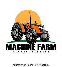 machine farm logo icon design vector