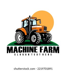 machine farm logo icon design vector