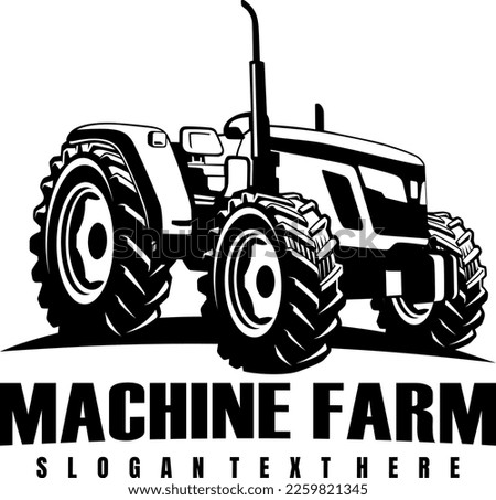 machine farm logo icon design vector