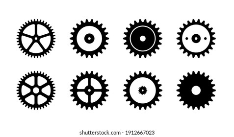 Machine gear, cogwheel vector icon illustration set