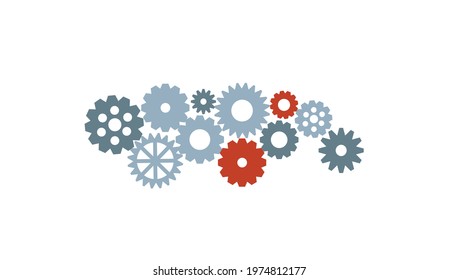 Machine Gear Isolated on White. Industrial technology concept vector.
